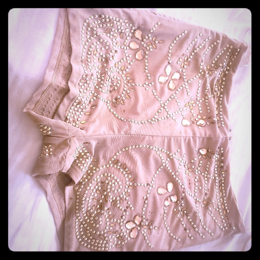 Gold jeweled fashion nova shorts